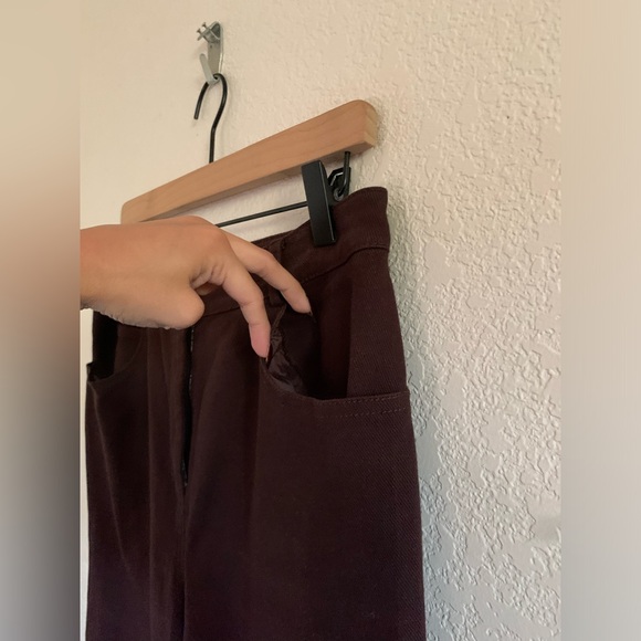 St. John Sport Womens Cotton Blend Straight Leg Pants Chocolate Brown Size 10 - Picture 3 of 10